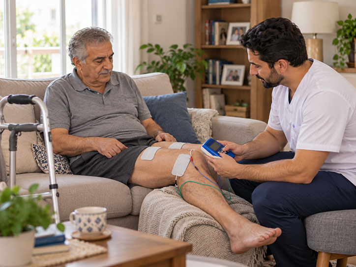 Portable electrotherapy device home physiotherapy