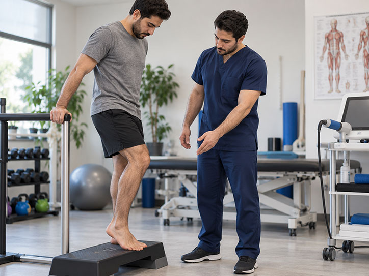 تمرین درمانی و تقویت تاندون آشیل در کنار شاک ویو تراپی