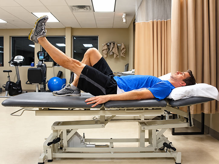 Straight leg raise knee exercise